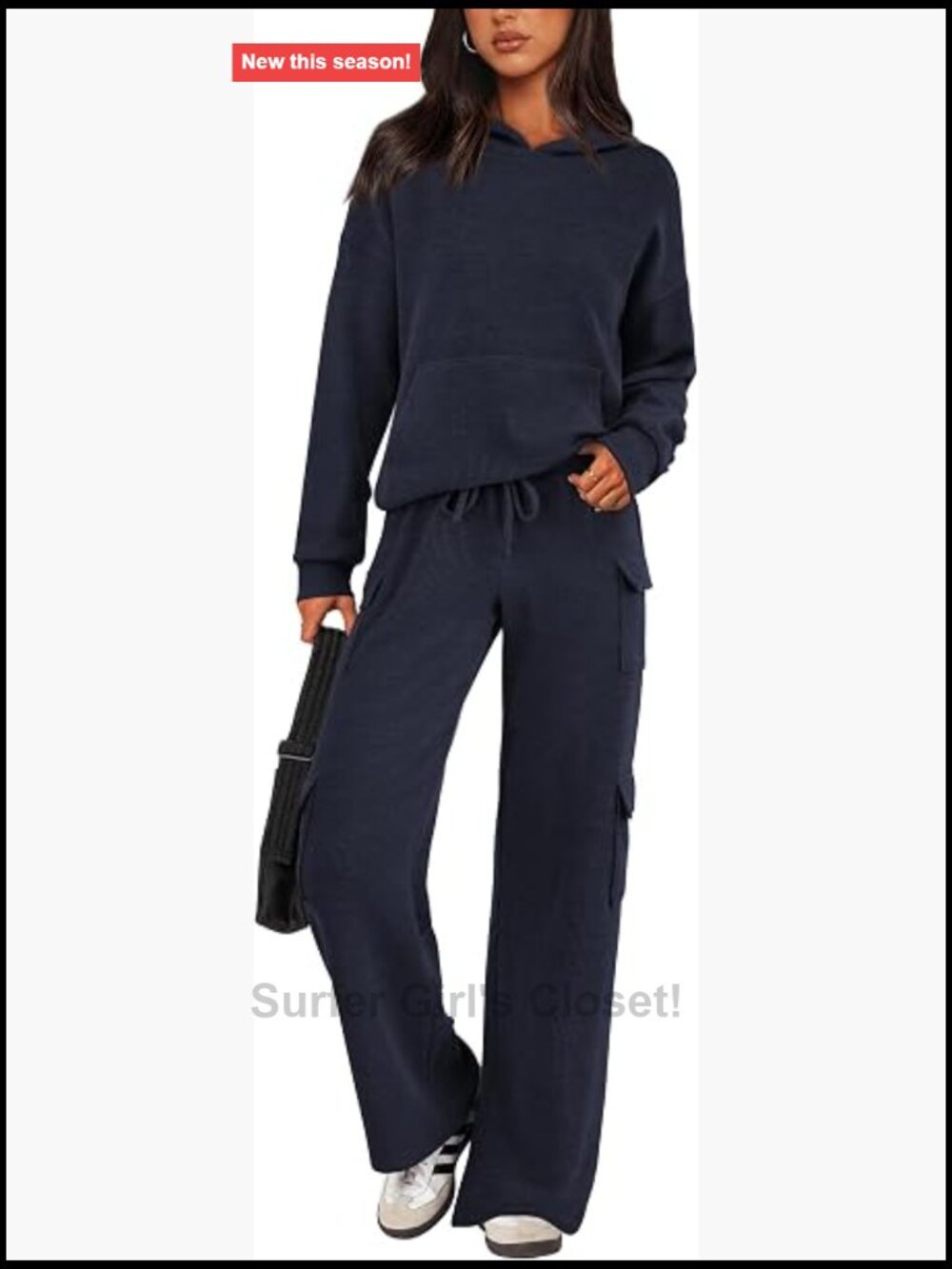 2 Piece Tracksuit for Women Long Sleeve Hoodie Cargo Pants Lounge Set